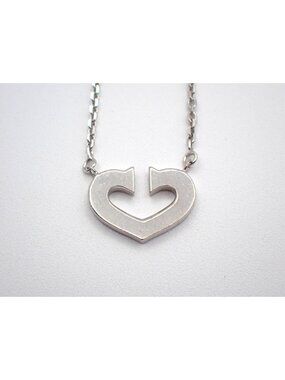 Cartier Logo Sea Heart Pendant White Gold